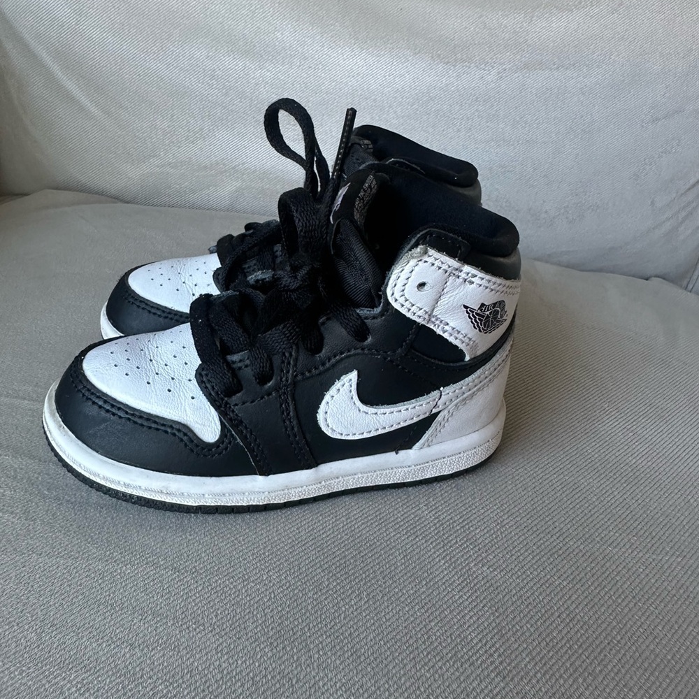 Nike Air Jordan Kids Black and White High-Top Sneakers